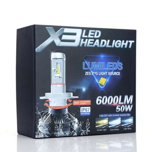 X3 LED HEADLIGHT 50W 12000LM - 9006